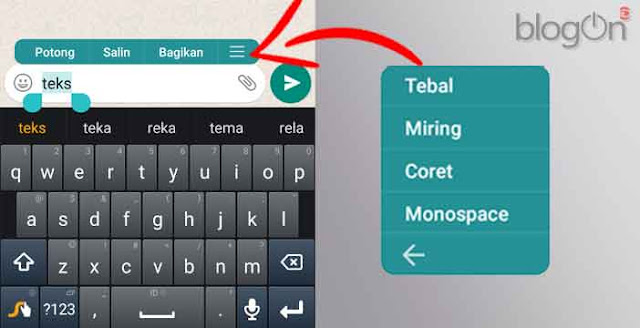 Cara Membuat Teks Bolt, Italic, Coret Dan Monospace Di WhatsApp