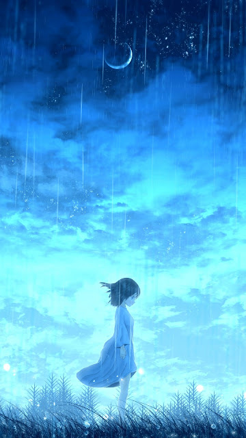 Anime Girl Night Lonely Wallpaper