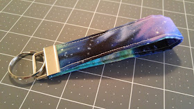 Quilted galaxy fabric keychain