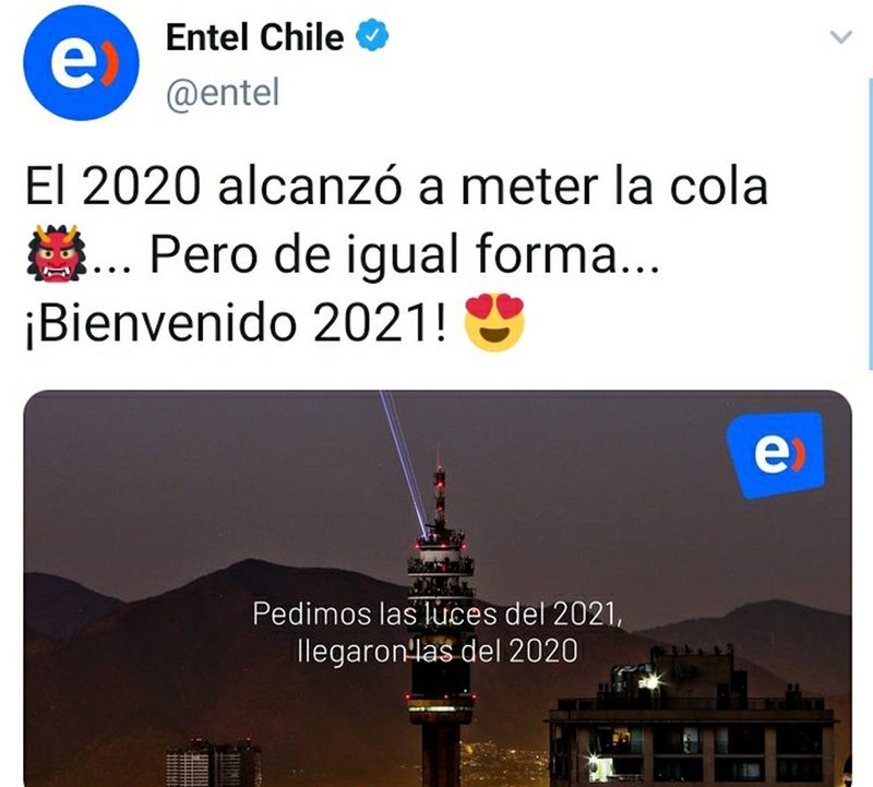 Festival de memes por fallida proyección de luces en la Torre Entel