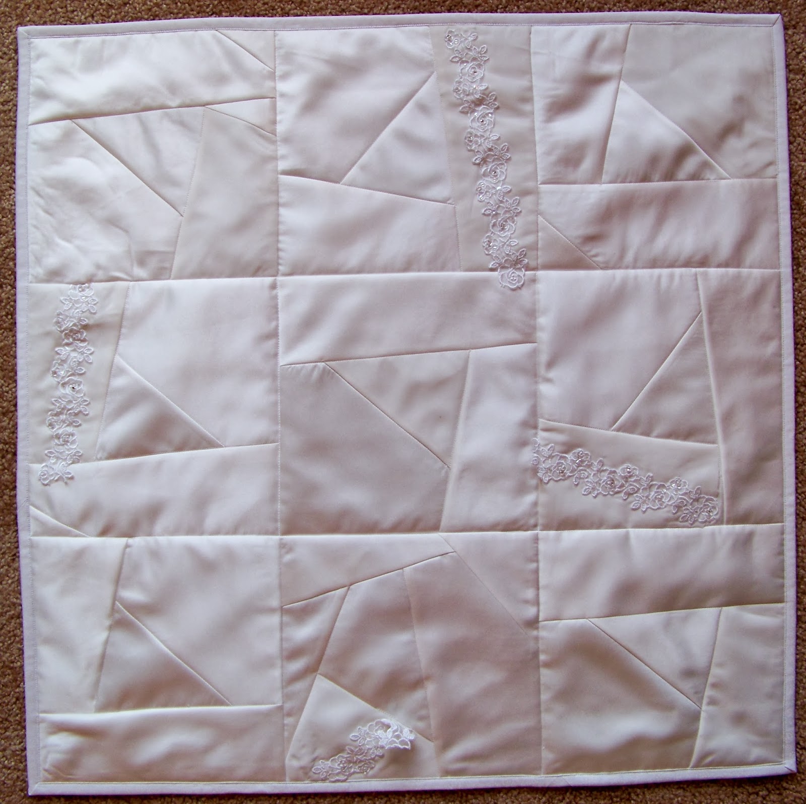  Wedding  Dress  Upcycled into Quilt  Debbie Lange Quilting 