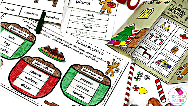 Use this no-prep cut and paste activity as whole group work, partner work or even individual practice when teaching plural nouns with Gingerbread