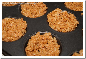 make rice krispie nests in muffin tin