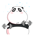 emoticones de oso panda levantando pesas