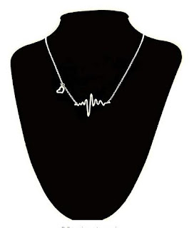 LALANG Charms Clavicle Necklace Electrocardiogram Pendant Chain for Women or Girls