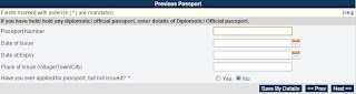 past registered passport information