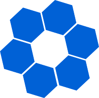 Single blue hexagon flower