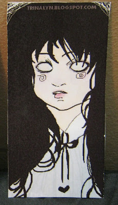 handmade original creepy girl sticker