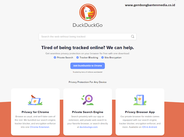 DuckDuckGo - Daftar Mesin Pencari Terpopuler 2022