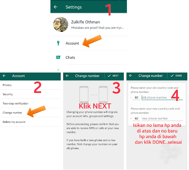 Cara Tukar Nombor Telefon Lama Ke Baru Di Akaun Whatsapp Anda