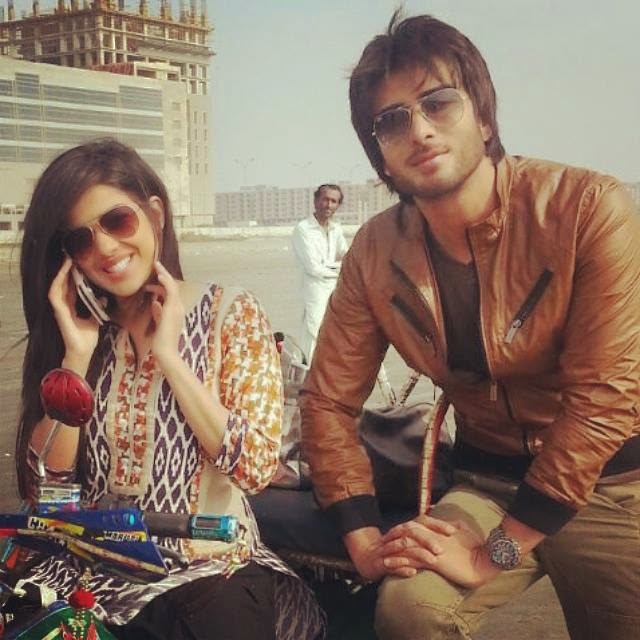 Alvida Upcoming Drama On Set Pictures Hum Tv sanam jung and imran abbas