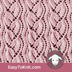 Eyelet Lace 31: Bellflower | Easy to knit #knittingstitches #eyeletlace