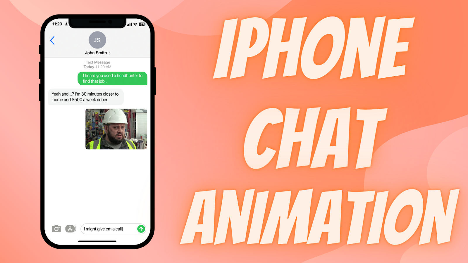 iPhone Text Message Chat Animation