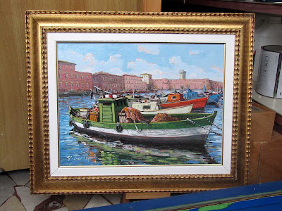 Old Harbor, Pamiglione, painting, Livorno