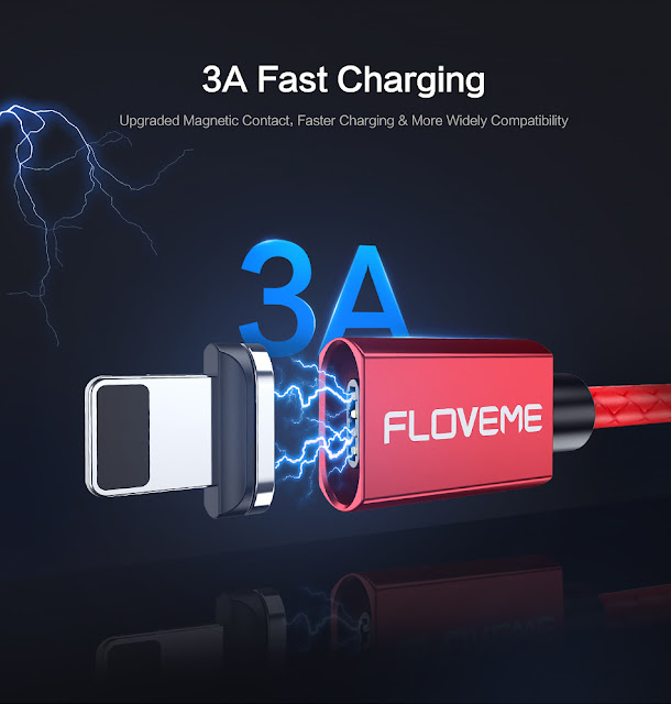 FLOVEME 3A LED Magnetic Micro USB Fast Charging Data Cable 1M For Samsung S7 S6 Xiaomi Redmi Note 5 