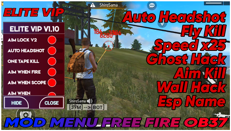 Menu Hack Free Fire OB37 | Auto Headshot 100%, Aim Bot, Auto Ghim Đầu, Không Văng, Không Lỗi V20