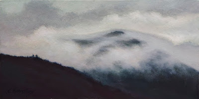 oil painting of foggy afternoon on Gros Morne,Newfoundland by artist Colin Barclay