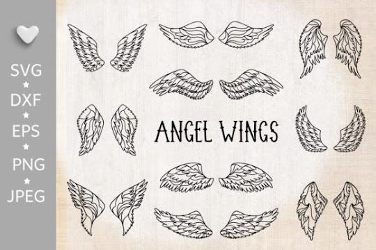 File Download Angel Wings Set SVG for Cricut use them with your Cricut machine to make some adorable fall crafts! #svg #svgfile #freesvg #pumpkin #fall #cricut