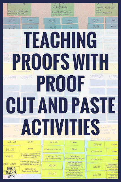 Teaching geometry proofs to high school students can be tough!  These activities help my students with their learning and are more fun than worksheets!