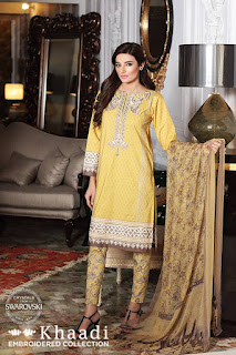 Khaadi Embroidered Winter Dresses 2016-2017 For Women