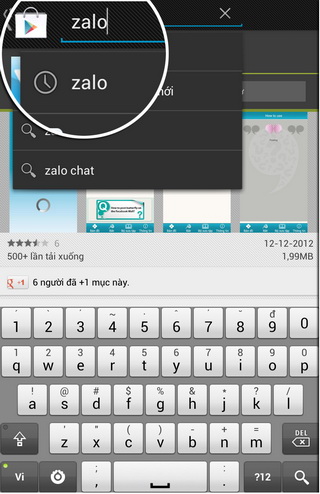 cài đặt Zalo cho Android
