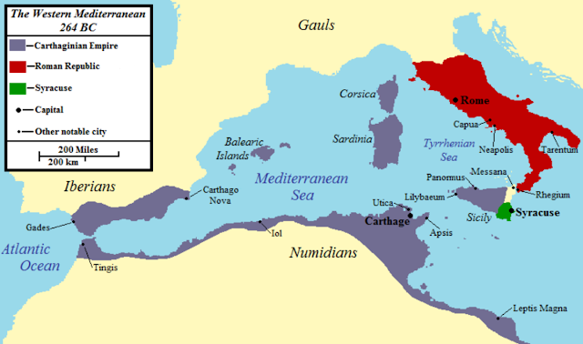 غرب البحر الأبيض المتوسط 264 قبل الميلاد