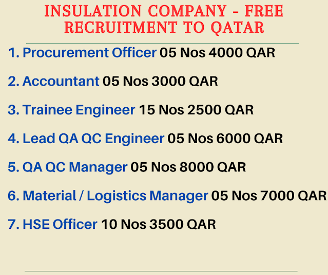 Insulation Company - Free recruitment to Qatar