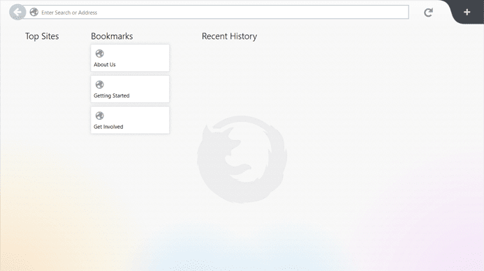 Firefox nightly Home page