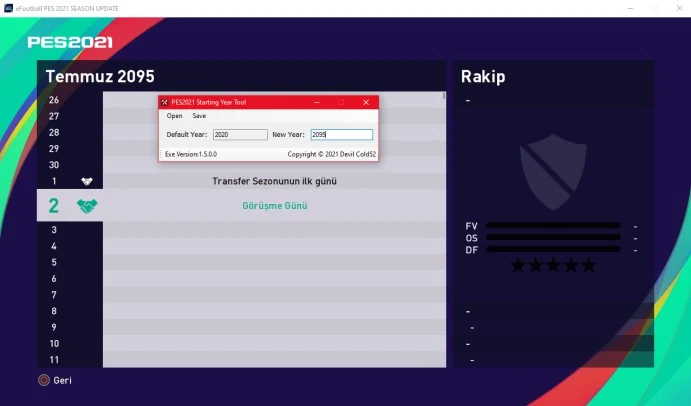 PES 2021 Starting Year Tool V3