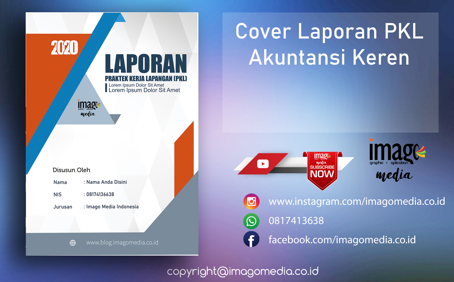  Desain Cover Laporan  PKL Akuntansi Keren Imago Media 