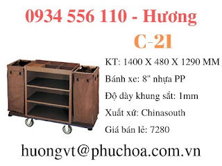 Xe dọn phòng 3 tầng 2 túi C-21