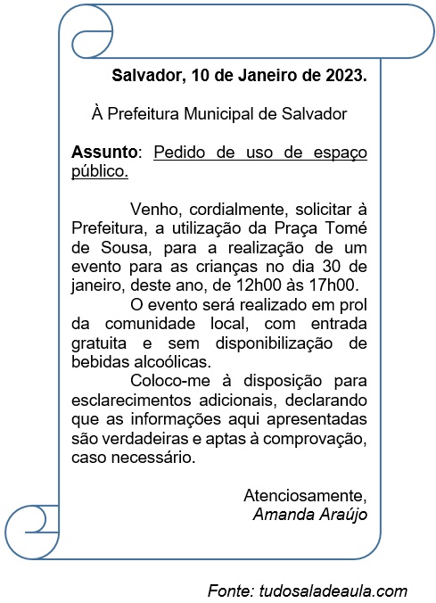 Quiz sobre o gênero Carta Pessoal para o 4º ano e 5º ano.