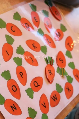 ABC Carrot Matching Activity