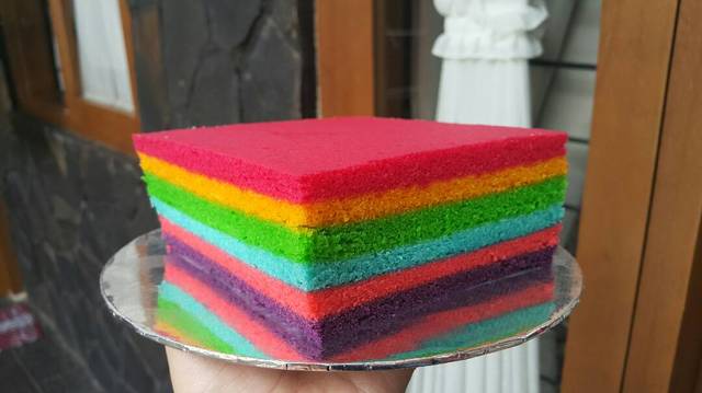  resep steamed rainbow cake