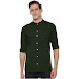 Men’s Cotton Slim Fit Casual Shirt (Material: Cotton, Color:Green)