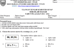 UTS BAHASA INGGRIS SD TH. 2011/2012 KEC. TULIS