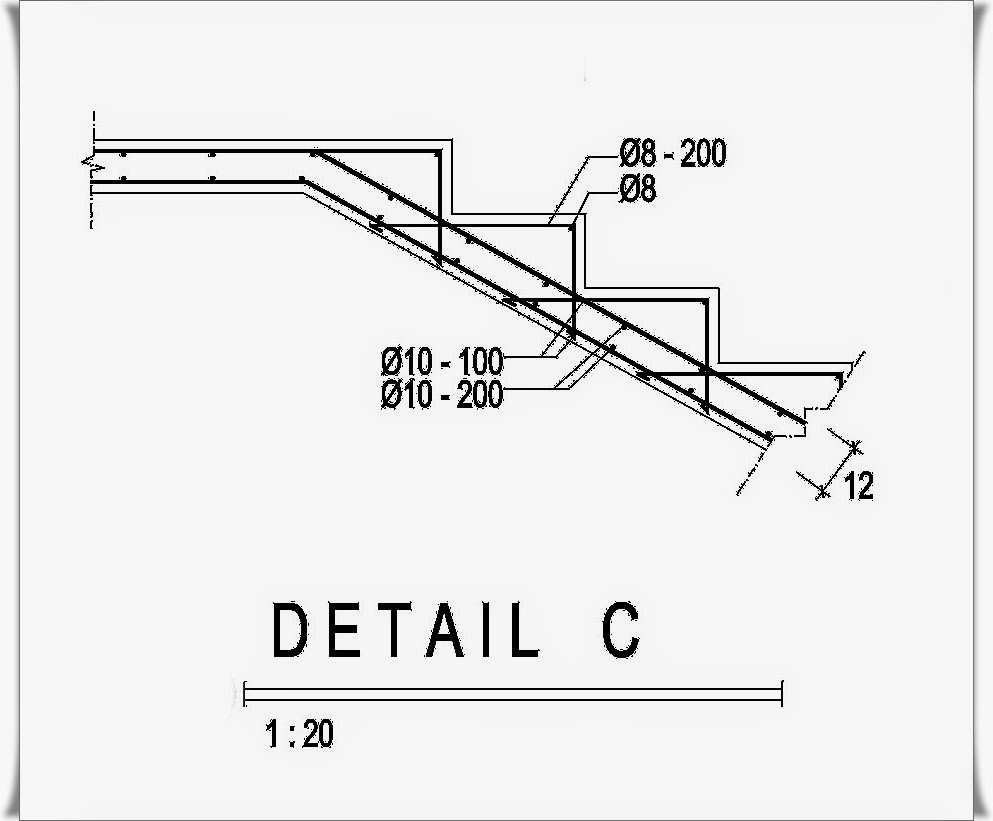 Denah Tangga dan Detail Penulangan Tangga Sederhana  Home 