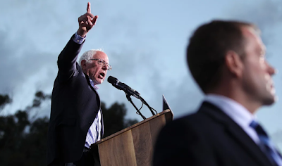 Bernie Sanders campaigns in California. Photograph: John Gastaldo/AP