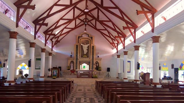 inner view with exposed truss style of St. Anthony of Padua Church in Anahawan Southern Leyte