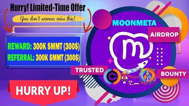 MoonMeta R4 Airdrop of 300K $MMT Token worth $300 USD Free