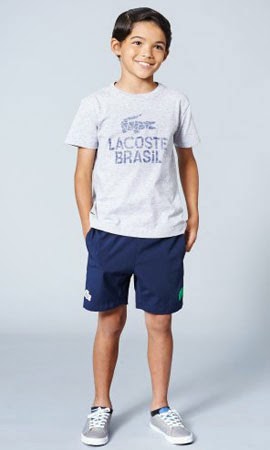 camiseta Lacoste para niños Mundial Brasil