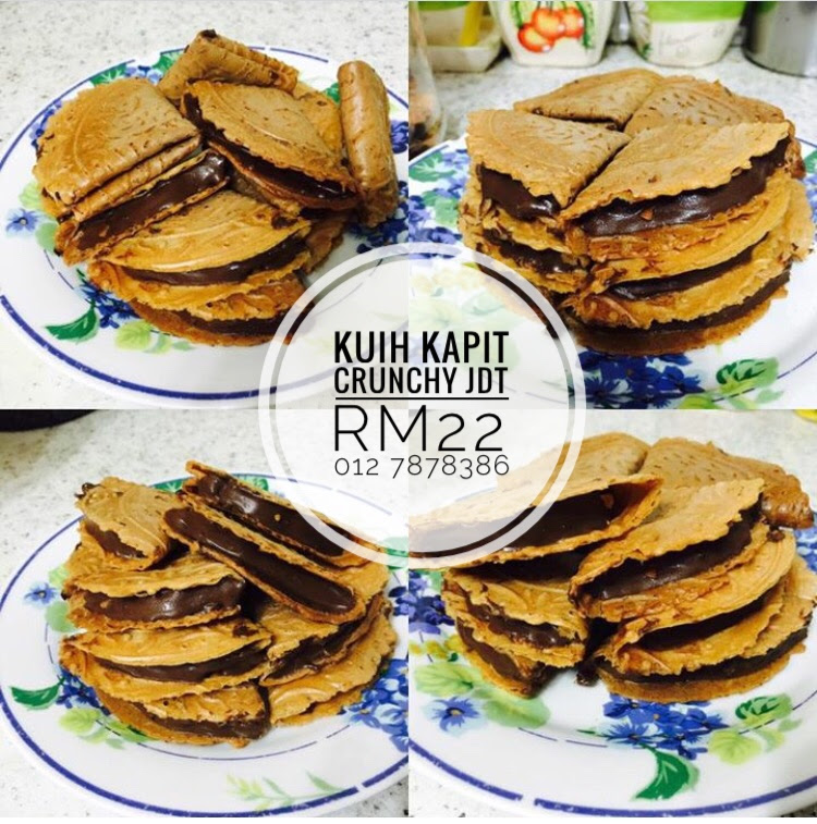 Kuih Kapit Rangup dan Sedap Dengan Inti Coklat dan Peanut 