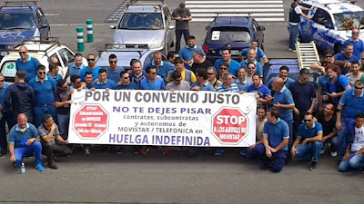 Huelga trabajadores de contratas y subcontratas de Telefónica, Canarias