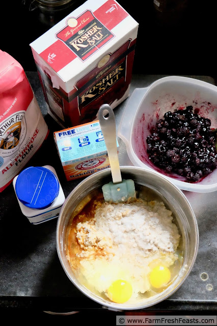 photo of the ingredients to make raspberry, brown sugar, and oatmeal muffins