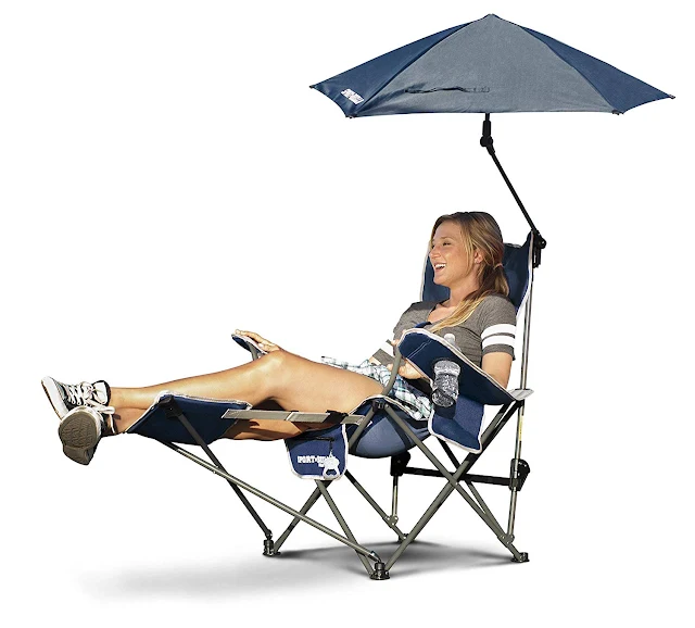 Sport-Brella 3-Position Recliner Removable Umbrella Beach Chair