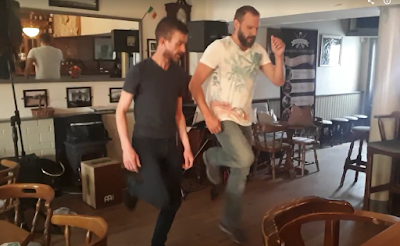 Learning Irish dancing at Malzards Irish pub near Kilkenny in Ireland