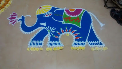 Collection of Elephant Rangoli Designs