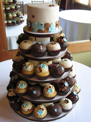 This second wedding cupcake tower was for a couple who wanted to reflect 