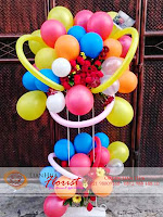 rangkaian balon dan bunga, bunga balon ulang tahun, toko bunga di jakarta, rangkaian bunga ucapan kelahiran bayi