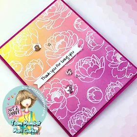 Sunny Studio Stamps: Pink Peonies Customer Card by Mari Clarke